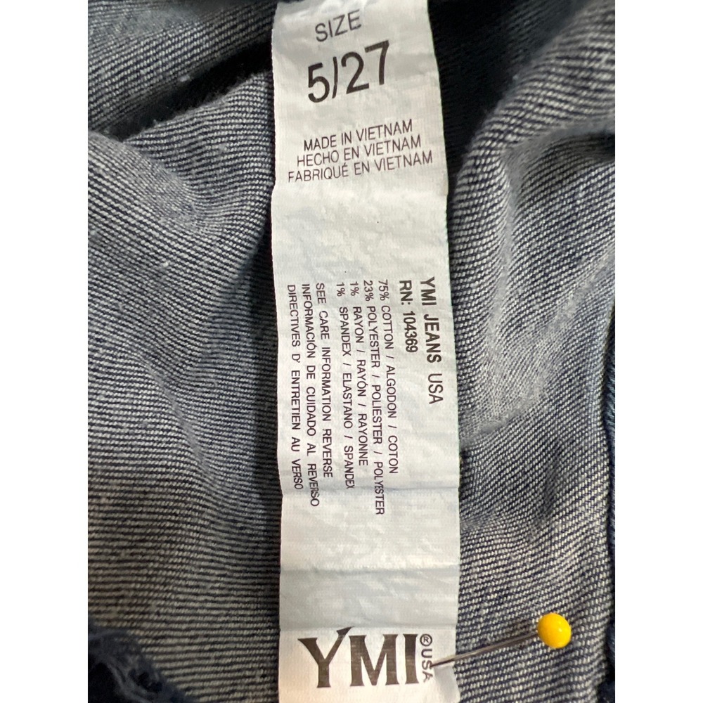 YMI Gigi Fit Flare Jeans Womens 5/27 Blue High Rise Distressed Bell Bottoms - Picture 8 of 11